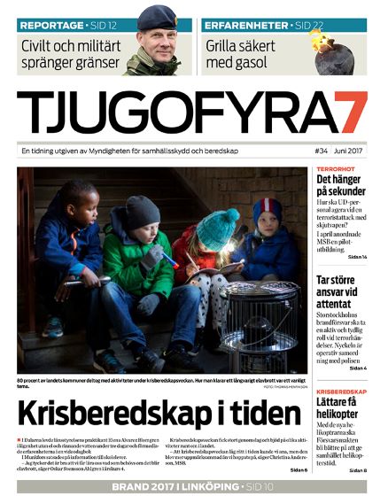 Omslag Tjugofyra7. Text: "Krisberedskap i tiden".