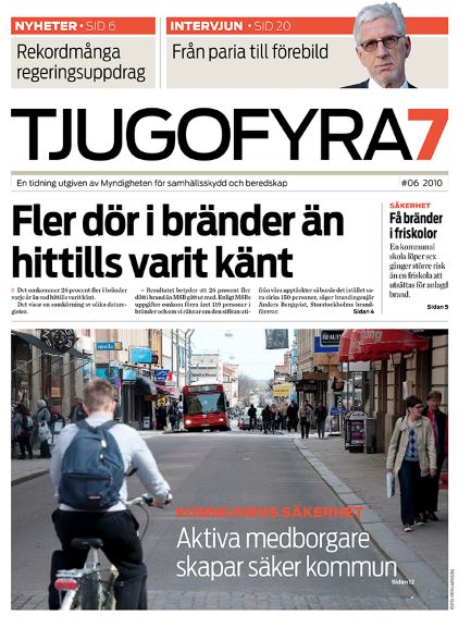 Omslag Tjugofyra7. Text: "Fler dör i bränder än hittills varit känt".