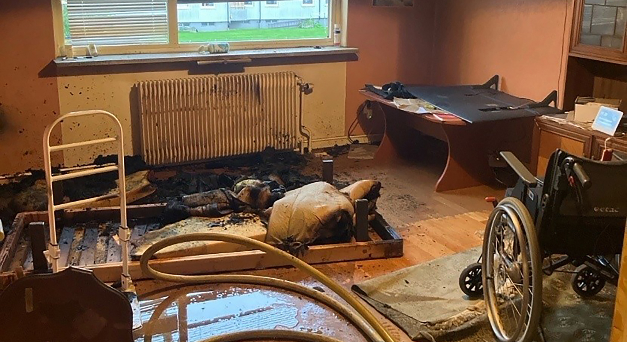 Brandskadad lägenhet