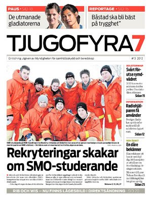 Omslag Tjugofyra7. Text: "Rekryteringar skakar om SMO-studerande".