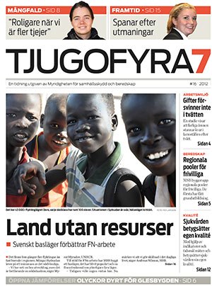 Omslag Tjugofyra7. Text: "Land utan resurser".