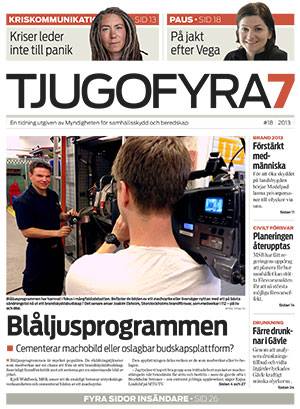 Omslag Tjugofyra7. Text: "Blåljusprogrammen".
