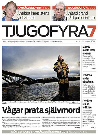 Omslag Tjugofyra7. Text: "Vågar prata självmord".