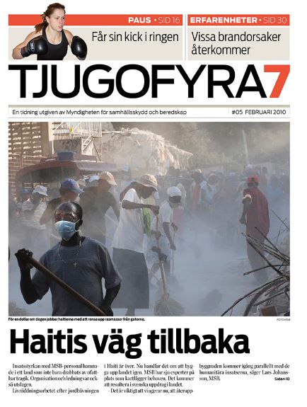 Omslag Tjugofyra7. Text: "Haitis väg tillbaka".