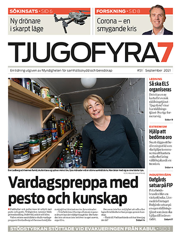 Omslagbild Tjugofyra7. Text "Vardagspreppa med pesto och kunskap".