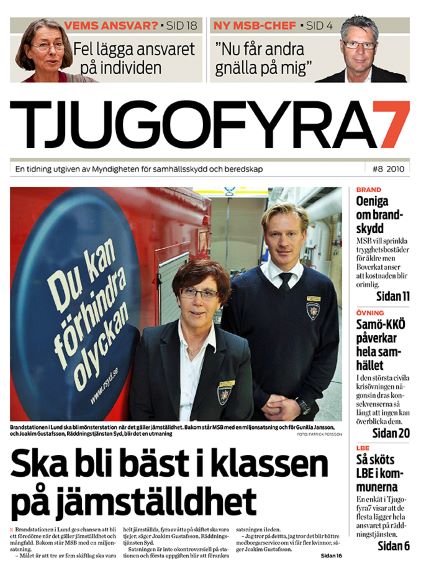 Omslag Tjugofyra7. Text: "Ska bli bäst i klassen på jämställdhet".